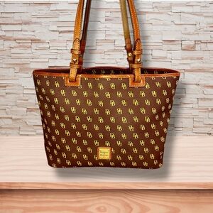 Dooney & Bourke Brown and Gold Tote Bag
